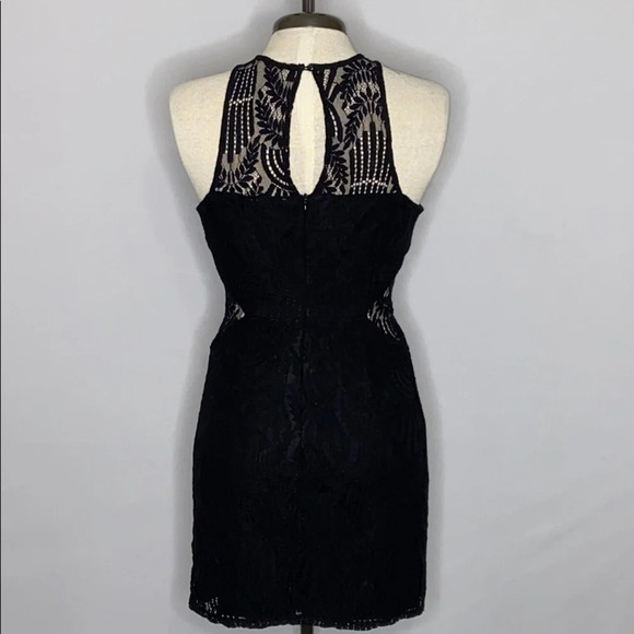 NSR Black Halter Crochet Overlay Dress - Small - Picture 3 of 6